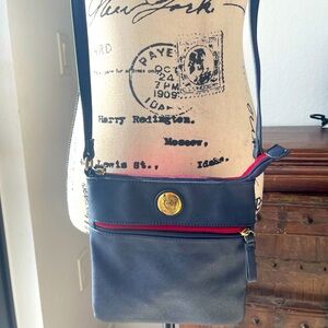 Crossbody Purse Navy Blue & Red